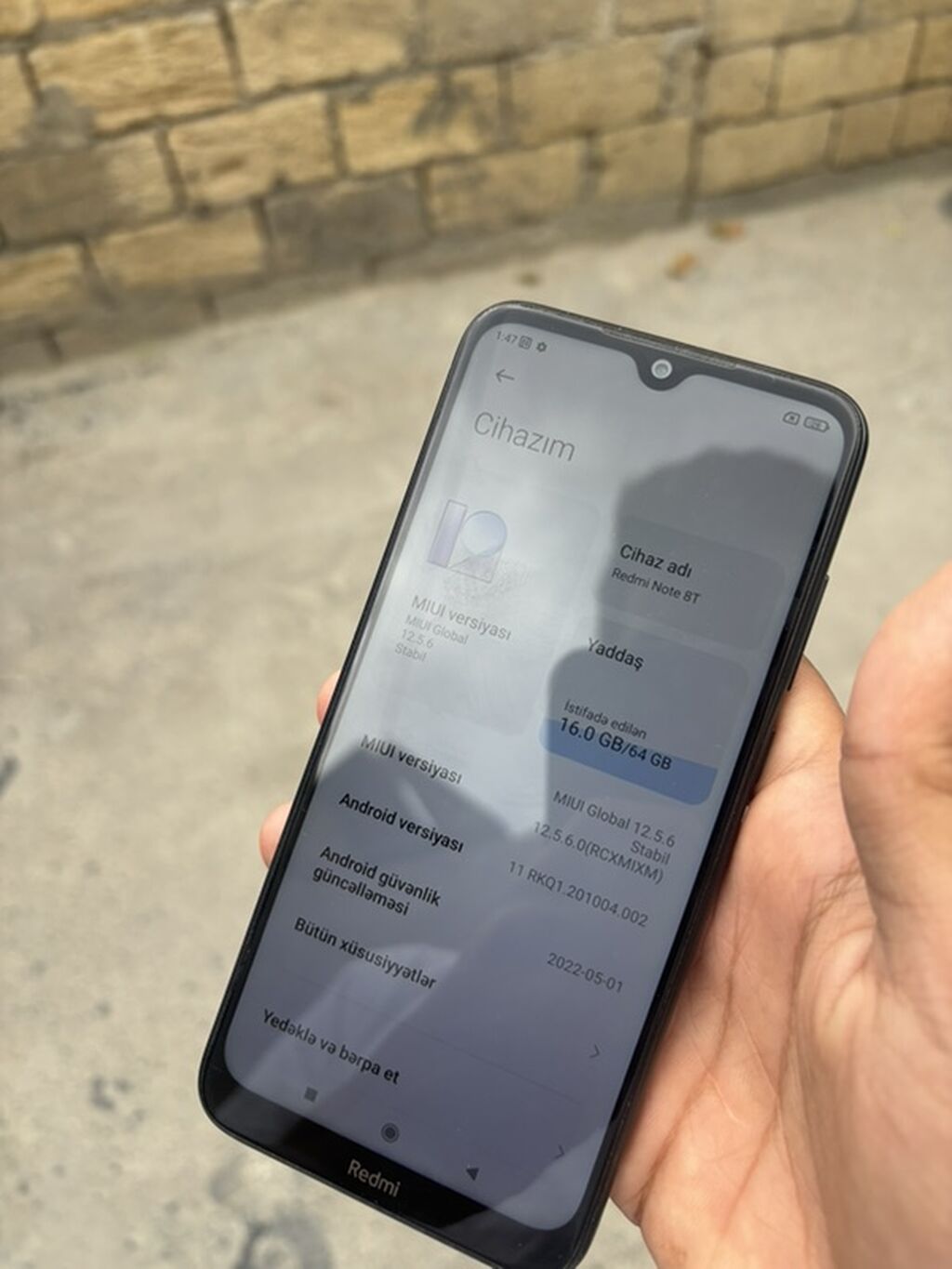 Redmi Note 8T, 64 GB, rəng - Boz, Barmaq izi — Elektronika, Masazır (7)