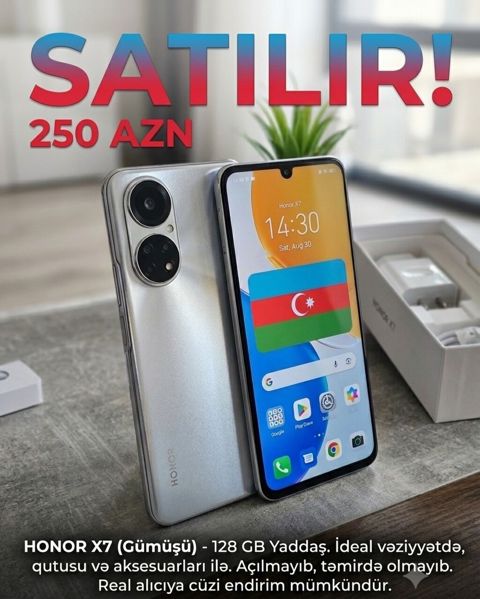 Honor X7, 128 GB, rəng - Gümüşü — Bakı