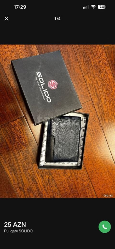 Solıdo kişilər üçün dəri pulqabı – model TG-3021 Black - Rəng: qara