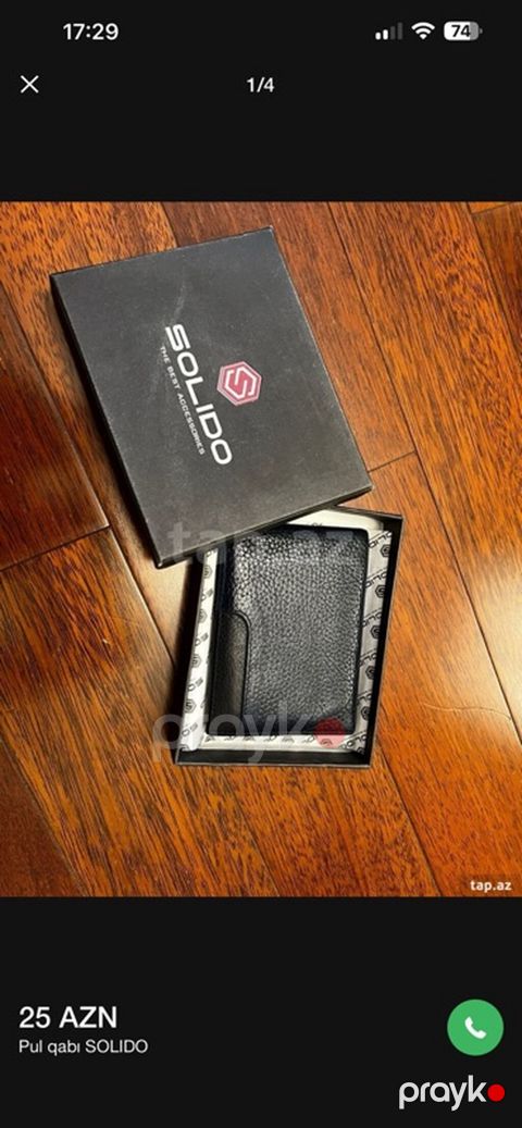 Solıdo kişilər üçün dəri pulqabı – model TG-3021 Black - Rəng: qara — Bakı