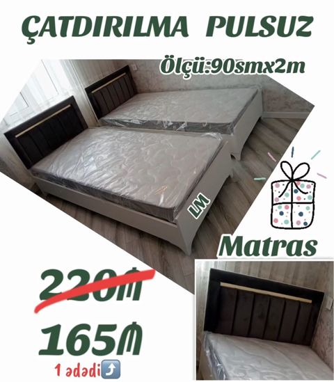*Tək çarpayı+matras _*Sifarişlə VƏ Yeni*_ *Qiymət — Bakı