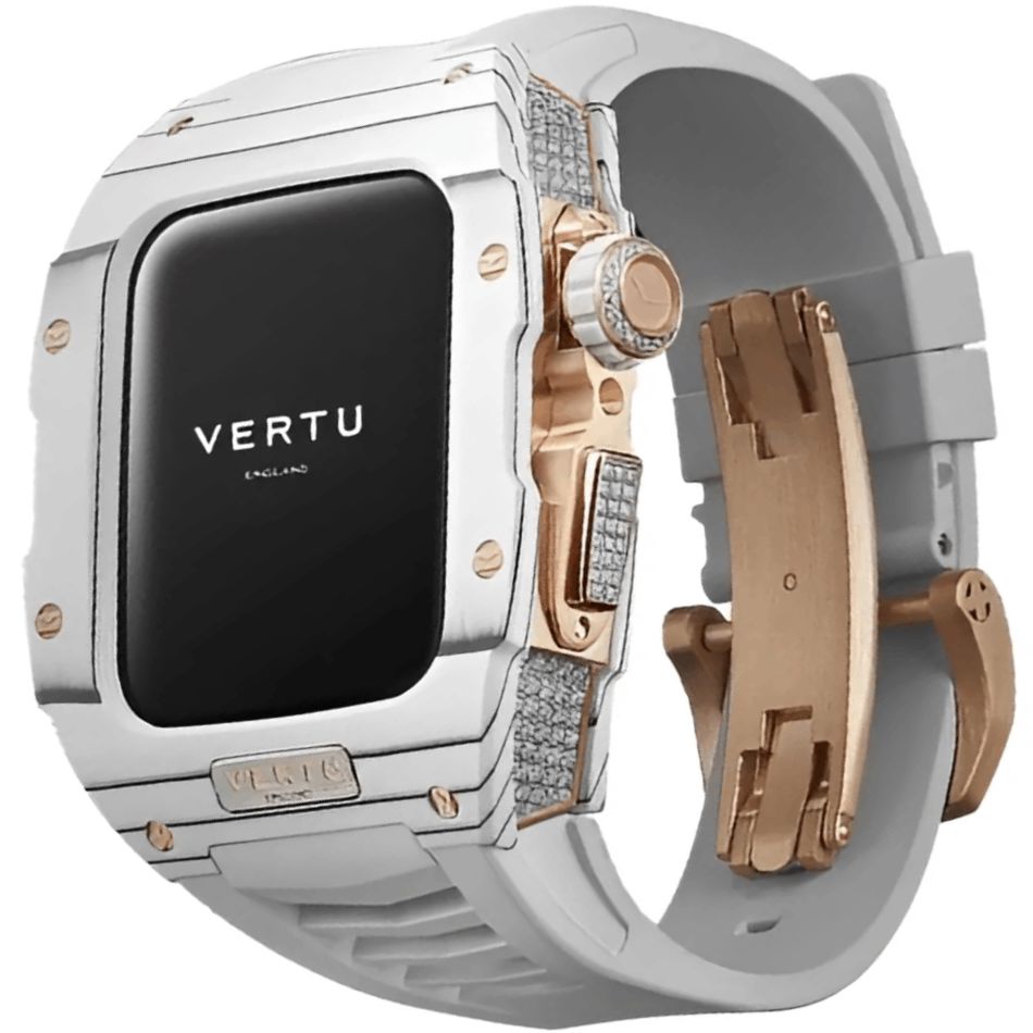 Smart saat Vertu Watch H1 SW-WD-004-02-HW Stainless Steel RG White Rubber — Uşaq smart saatları, Bakı
