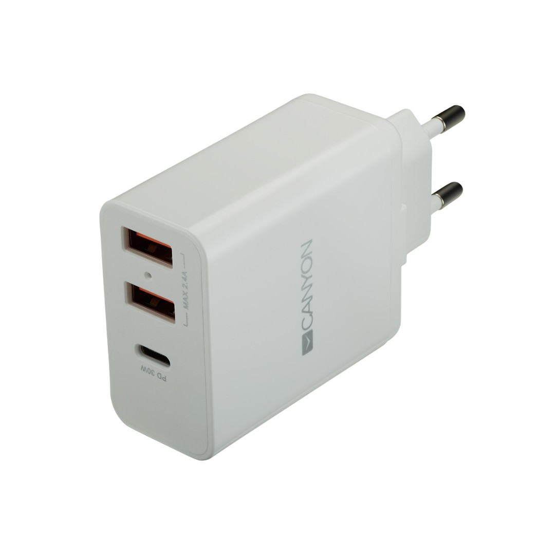 Adapter Canyon H-08 3 Port White (CNE-CHA08W) — Aksesuarlar, Bakı