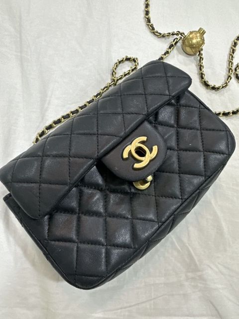 Channel canta - Klassik romb tikişli (quilted) dizayn - Qızılı rəngli — Mingəçevir