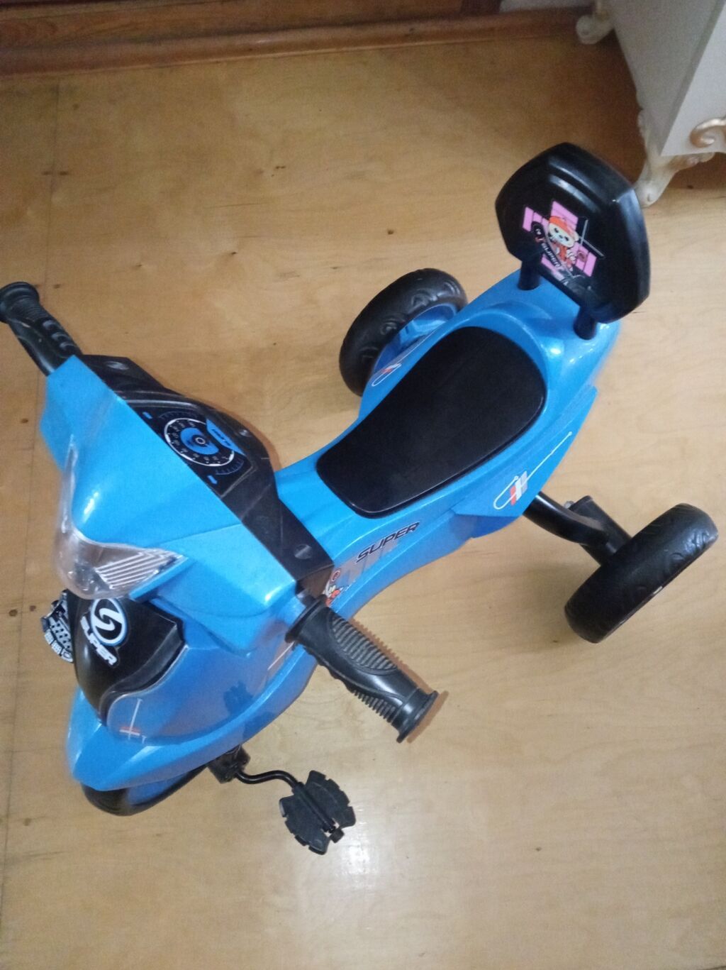 Uşaq üçtəkərli velosiped/moped tipi pedallı skuter - Rəng: mavi, qara — Uşaq velosipedləri, Bakı (2)