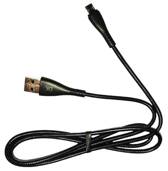 OK USB Micro-USB Leather Black — Smartphone Accessories