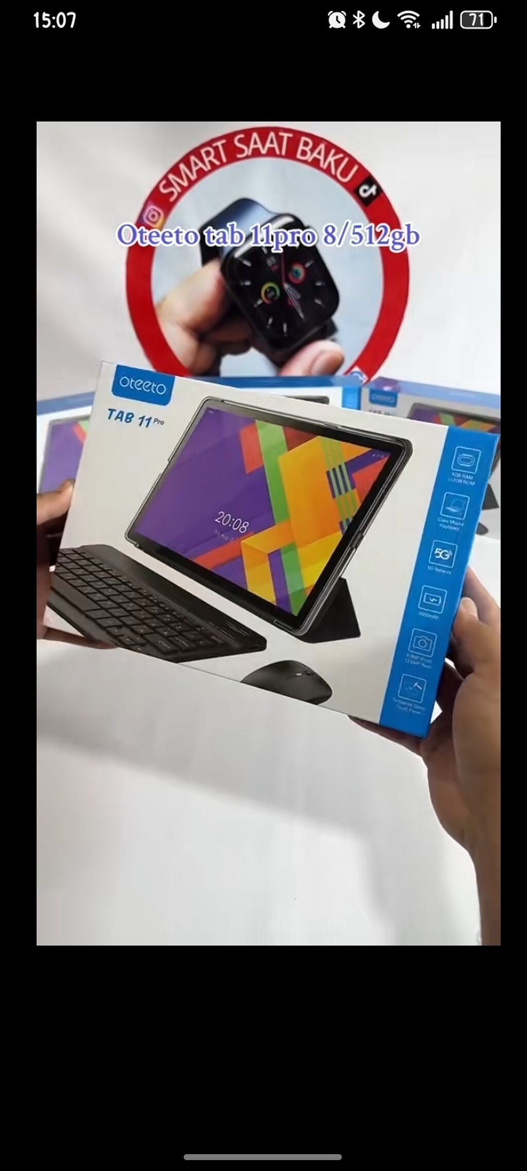 Oreeto TAB 11 planşet Xüsusiyyətlər: - Ekran: Şüşə qoruyuculu — Digər planşetlər, Bakı (5)
