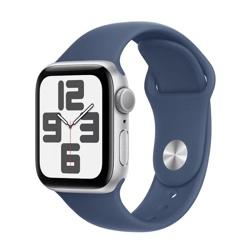Smart saat Apple Watch SE GPS Gen.2 (2024), 40mm Silver Aluminium Denim Sport Band S/M (MXEC3QI/A) — Bakı