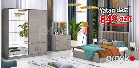 Yataq dəsti – 849 AZN Müasir dizaynlı komplekt: - 2 qapılı sürgülü — Bakı