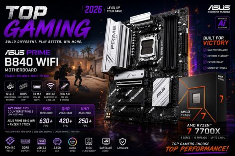 ASUS Prime B840 wıfı + AMD Ryzen 7 7700X 32GB DDR5 — Bakı