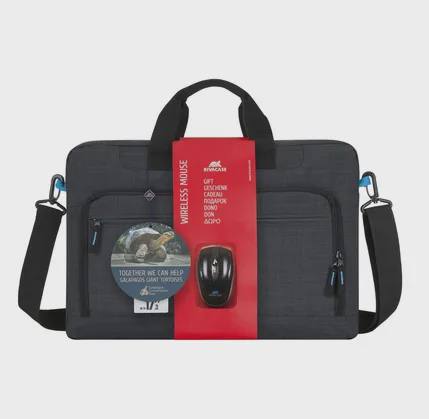 Notbuk üçün çanta rıvacase 8058 black laptop bag 17.3" + wıreless mouse / 16 — Laptop Accessories