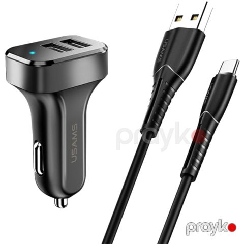 Avtomobil üçün adapter Usams C13+U35 Micro Cable NTU35MC13TZ — Bakı