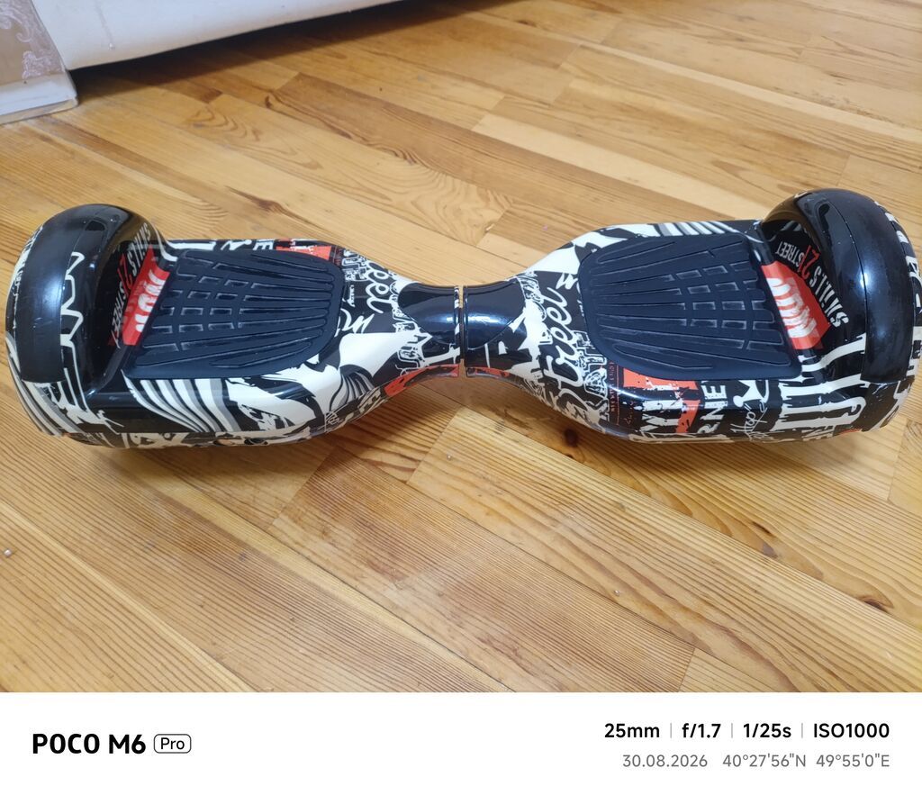 Qrafiti dizaynlı hoverboard (gyroskuter) - Təkər ölçüsü: 6.5" — Mallar, Bakı (2)