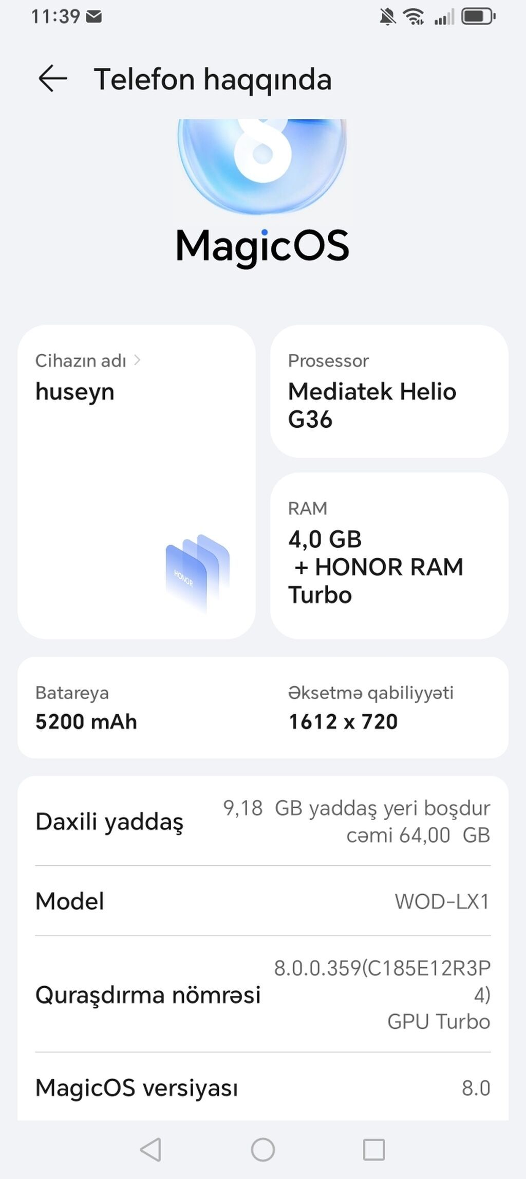 Honor 64 GB, rəng - Qara — Honor, Masazır (3)