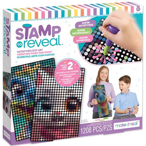 İnteraktiv nöqtə sənəti Make it Real Stamp Reveal 2 PK (Cool Cat & Smily Dino) 1472MR / 695929014728 — Bakı