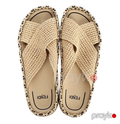 Orijinal Fendı Zucca FF Logo Raffia Mules – Ölçü 40 565 dollara alinib — Bakı