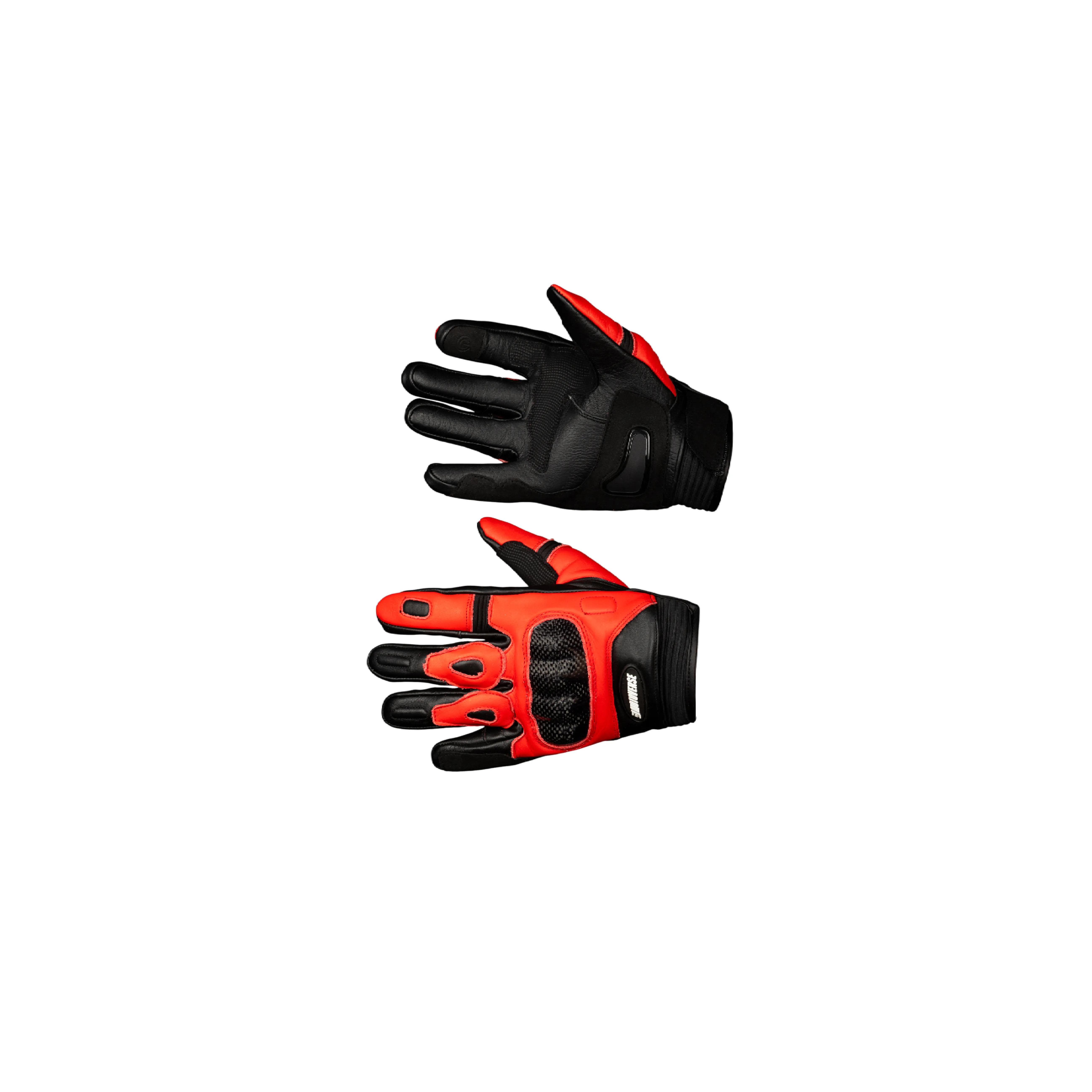 Əlcək Motoverse Warsaw Road, dəri, black/red (XXL) — Мотоэкипировка