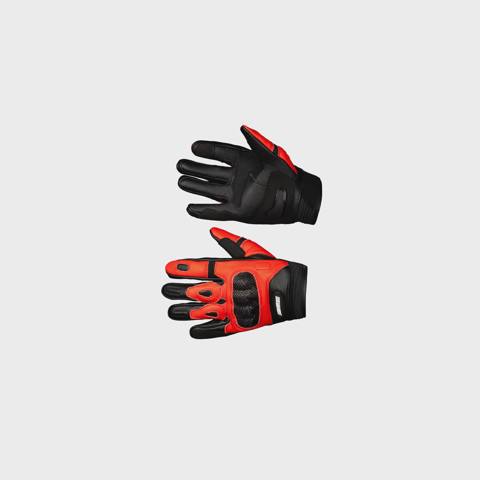 Əlcək Motoverse Warsaw Road, dəri, black/red (XXL) — მოტოეკიპირება