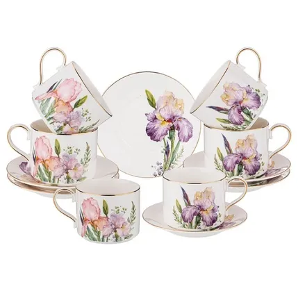 Çay dəsti Lefard Irises 6 nəfərlik 12 parça 300 ml — Bakı
