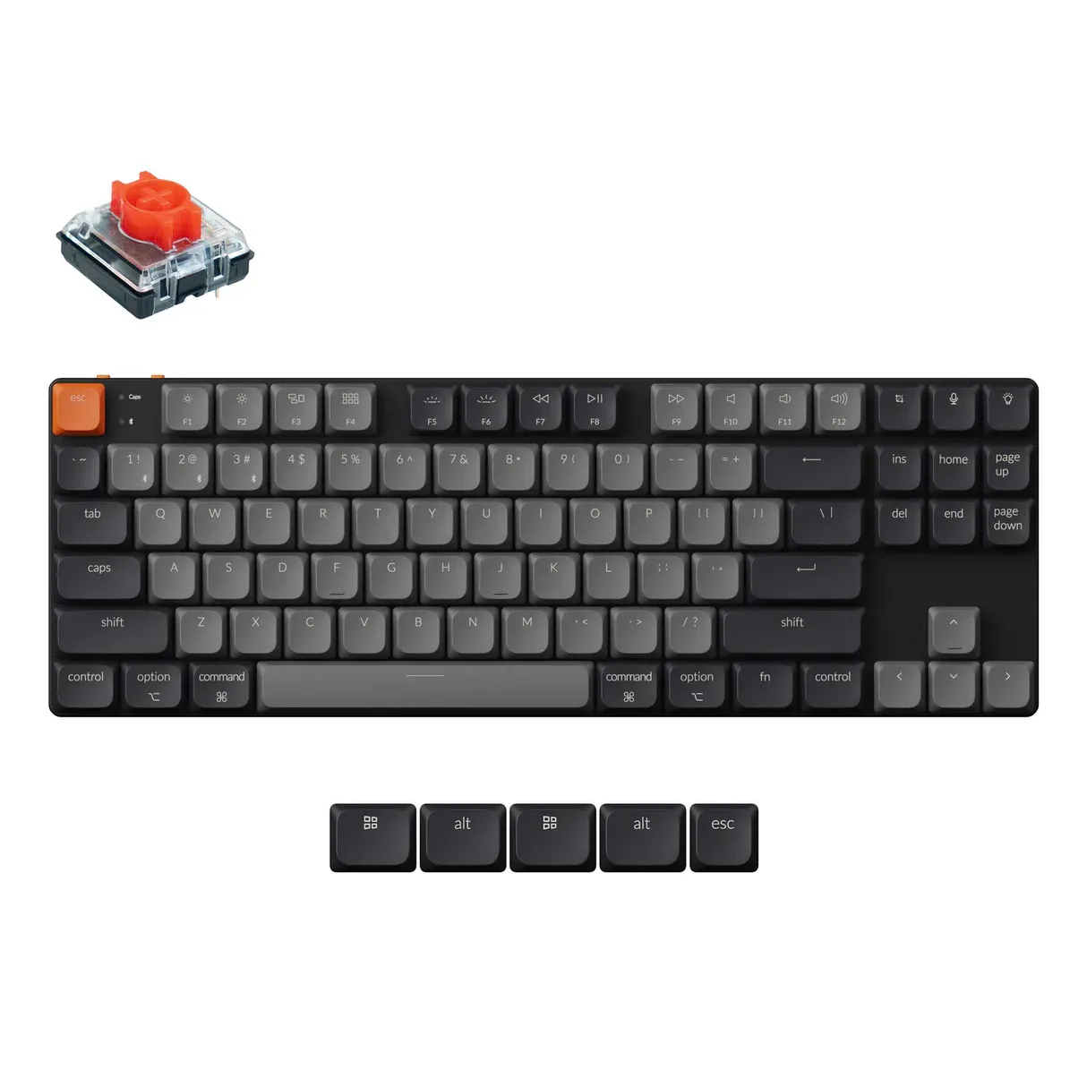 Simsiz oyun klaviaturası Keychron K1 Version 6 RGB Backlight Red Switch (K1X-B1-AZ) — Keyboards & Mice