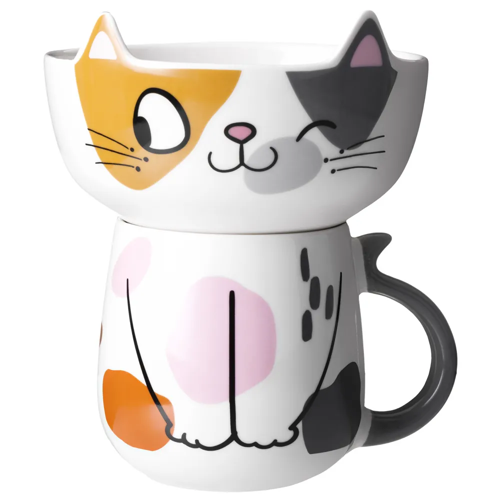Fincan və salat qabı dəsti Lefard Cat, farfor, fincan-450ml, salat qabı-500ml, (260-1081) — Bakı