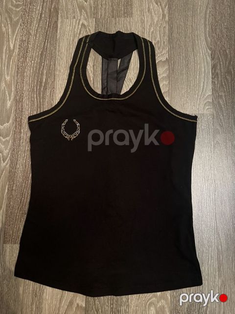 Qara rəngli qadın idman maykası - Model: Racerback (kroska arxa