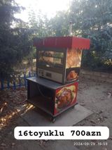 Qril aparatı – 4 cərgə karuselli, hər cərgəyə 4 ədəd böyük toyuq (cəmi — Heating Equipment