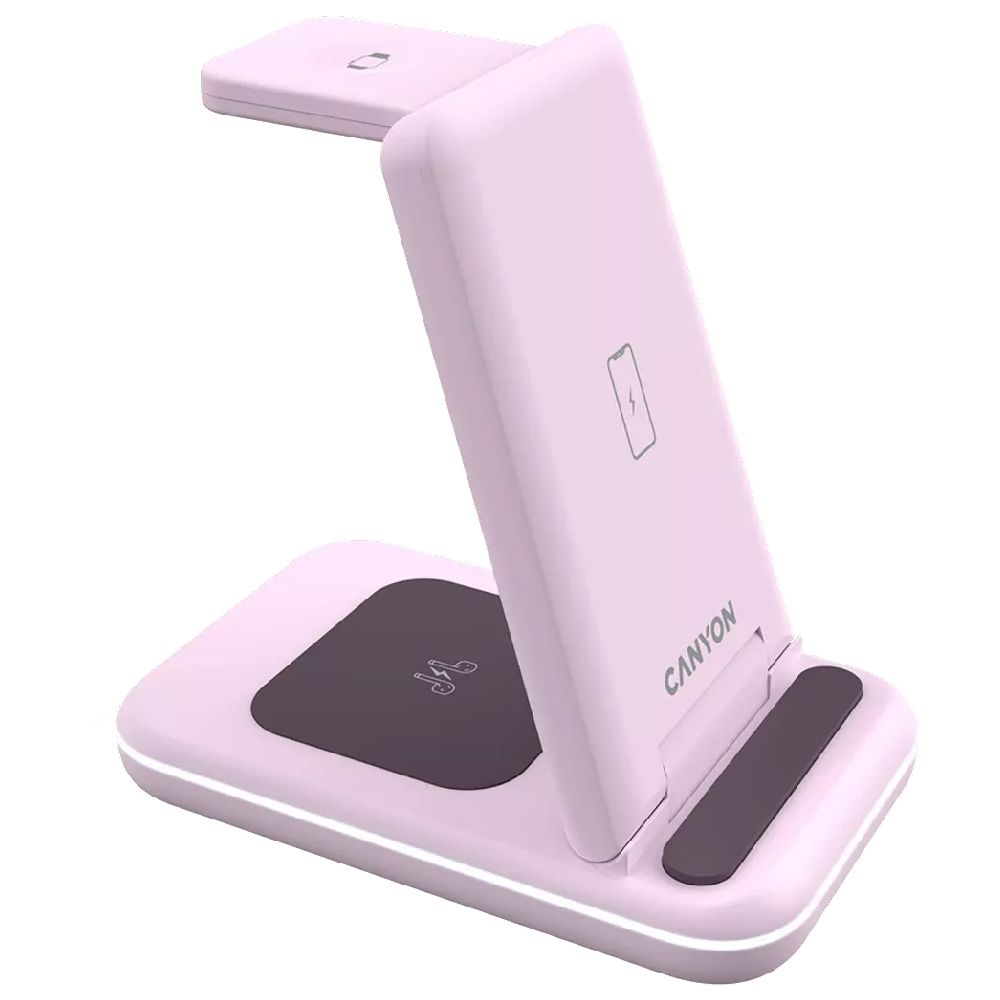 Simsiz enerji toplama cihazı Canyon Wireless Charger 3 in 1 Pink CNS-WCS304IP — Mallar, Bakı (4)