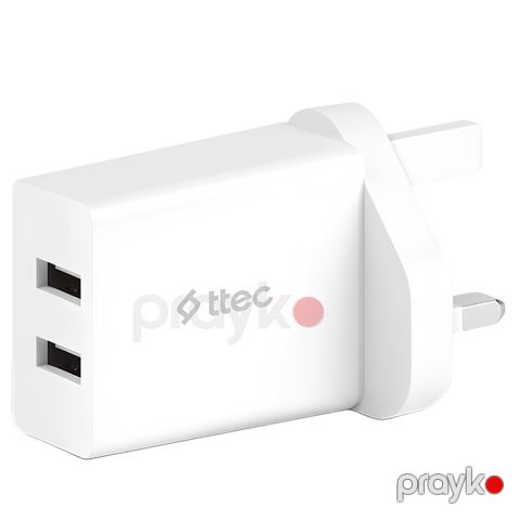 Adapter Ttec SmartCharger Duo Travel 2SCS21B White — Bakı