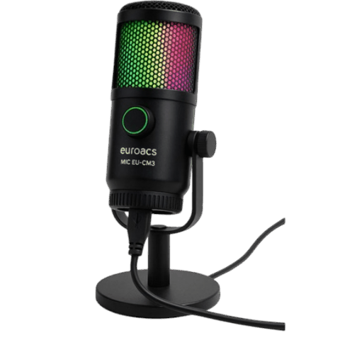 Microphone Streaming Euroacs RGB EU-CM3 Black