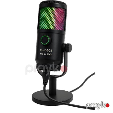 Microphone Streaming Euroacs RGB EU-CM3 Black