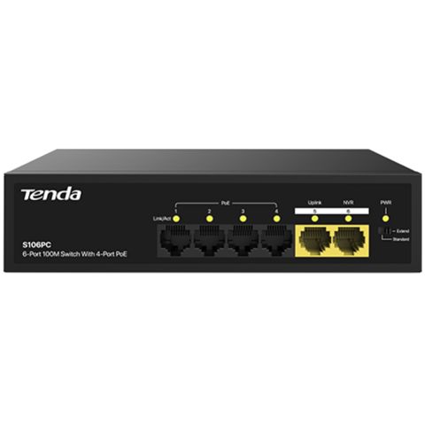 Kommutator Tenda S106PC 4 Port PoE+2 Port — Bakı