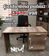 Düz masa, Stulsuz, Polkalı, Siyirməli, Teksturalı laminat — mebel_divan_sifarisle_ugur — Masalar və stullar