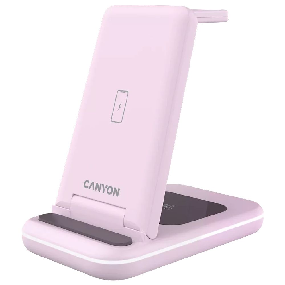 Simsiz enerji toplama cihazı Canyon Wireless Charger 3 in 1 Pink CNS-WCS304IP — Mallar, Bakı (3)