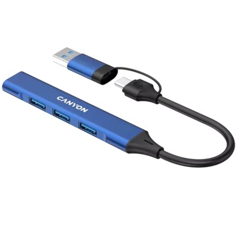 Ötürücü Canyon Hub DS-02 4in1 Usb-a/c Blue CNS-TDS02BL — Bakı