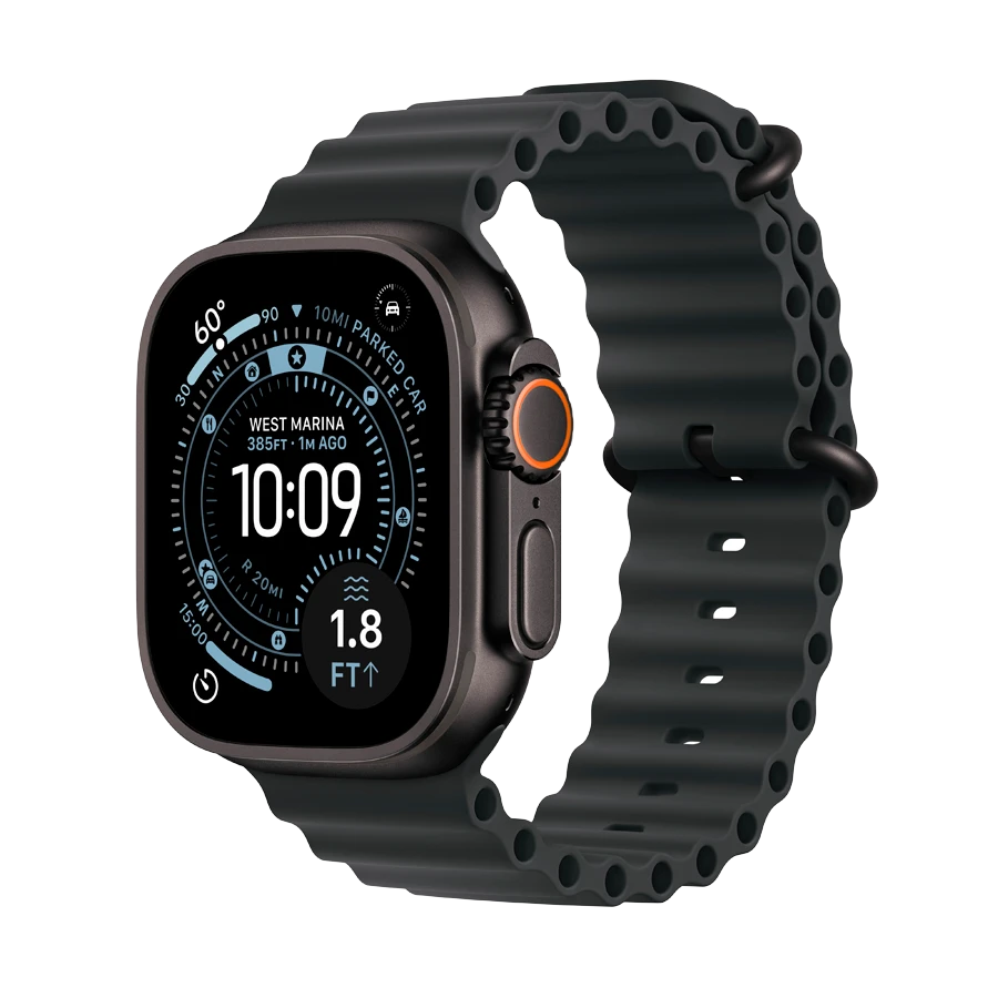 Smart saat Apple Watch Ultra 3 GPS + Cellular 49mm Black Titanium Case with Black Ocean Band (MF0J4QI/A)