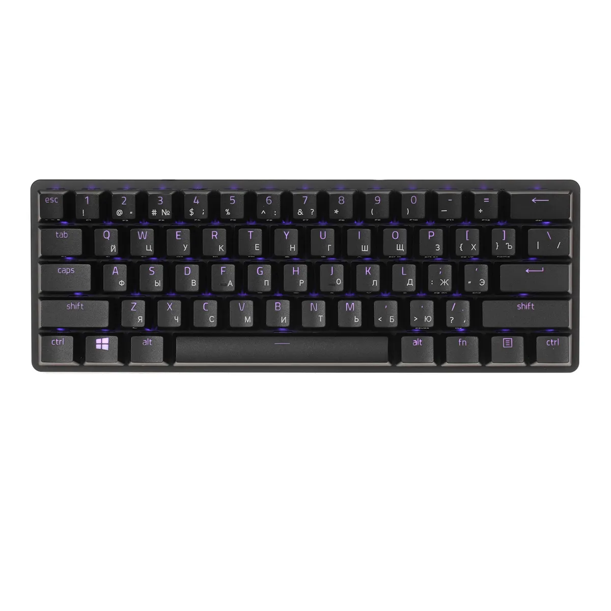Oyun üçün simli klaviatura Razer Keyboard mechanical Huntsman Mini 61key, Purple Switch, Usb-a, En/ru, RGB, Black(RZ03-03391500-R3R1) — Bakı