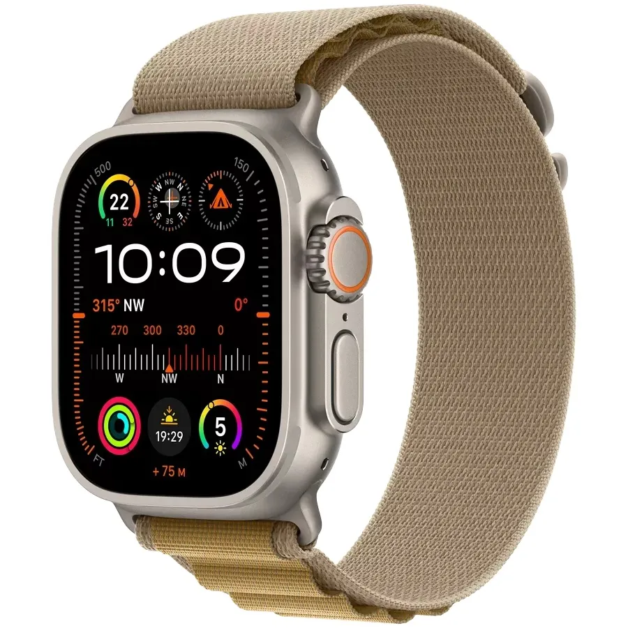 Smart saat Apple Watch Ultra 2 2024, 49mm Natural Titanium Case with Tan Alpine Loop - Medium (MX4F3RB/A)