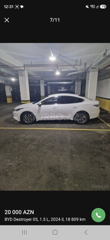 BYD Destroyer 05, 1.5 L, 18.3 kWh, 2024 il, 24 200 km — Avtomobillər, Bakı (6)