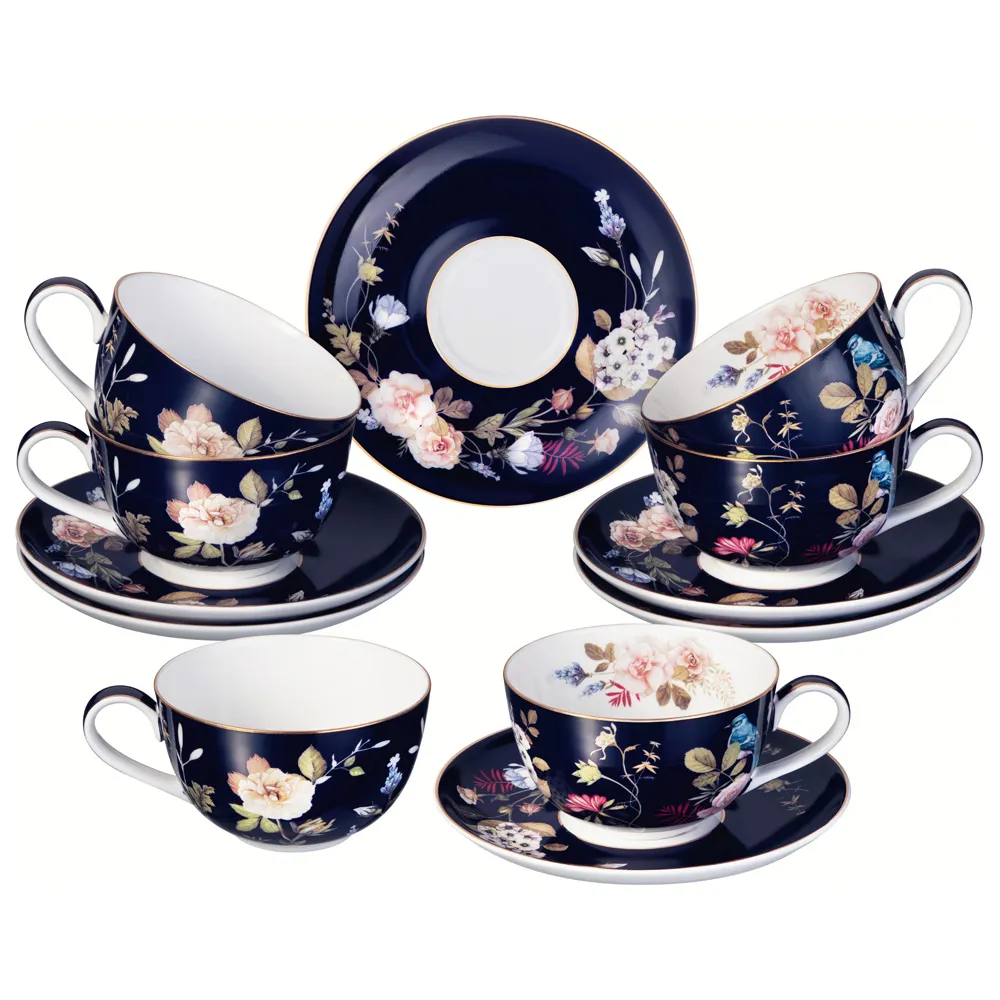 Çay dəsti Lefard Kobalt farfor, 6 nəfərlik 12 parça, 300 ml (86-2487-1) — Bakı