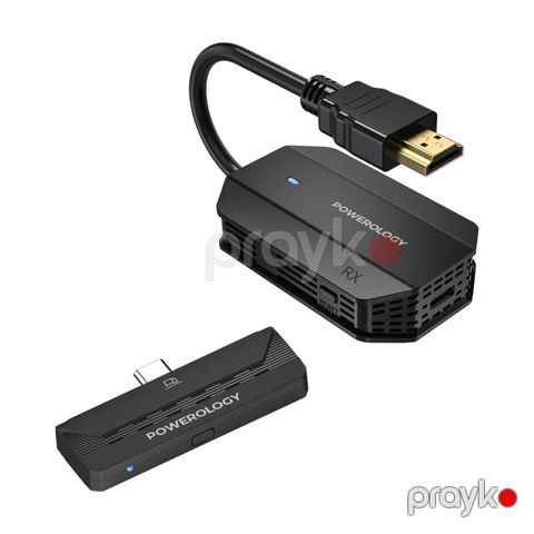 Powerology Wireless HDMI Type-C Adapter Audio & Video Black — Bakı