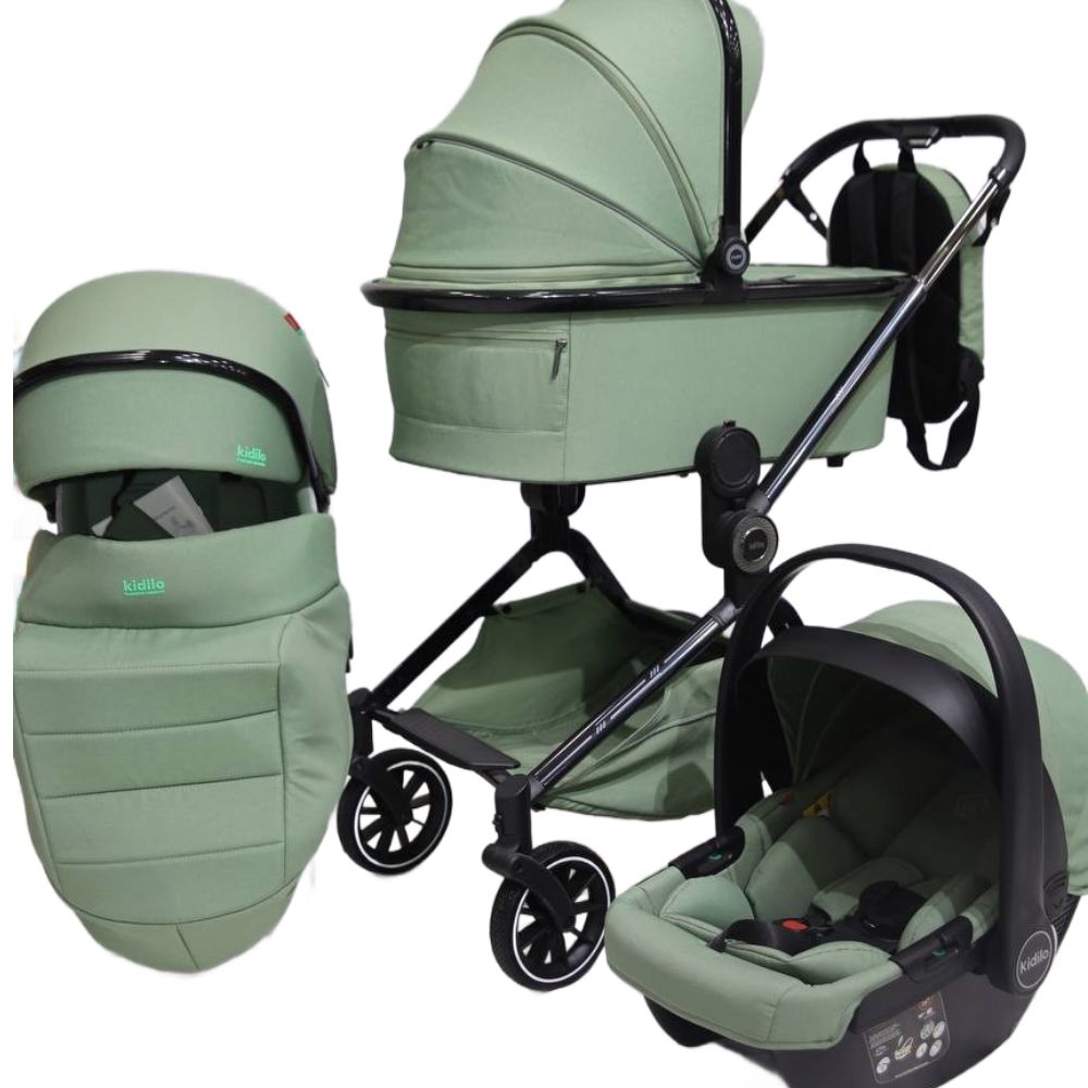 Uşaq arabası Kidilo H9-2 3in1 Green — Arabalalar və avtokresloları, Bakı (2)