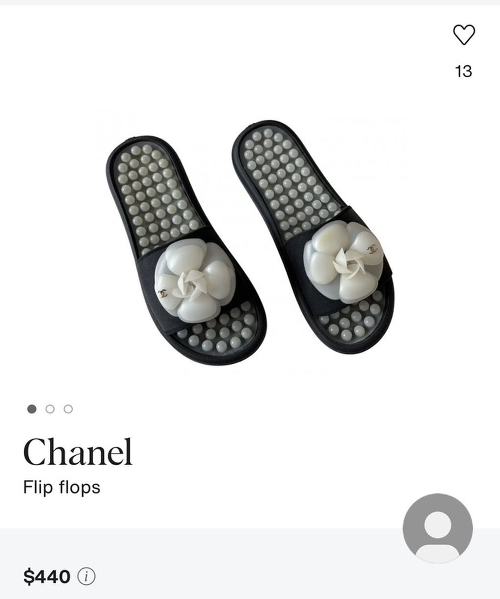 Orijinal Chanel flip-flop şleplər - Model: Chanel camellia bəzəkli — Şəxsi əşyalar, Bakı