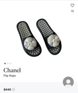 Orijinal Chanel flip-flop şleplər - Model: Chanel camellia bəzəkli — Seva