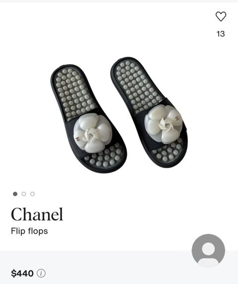 Orijinal Chanel flip-flop şleplər - Model: Chanel camellia bəzəkli — Bakı
