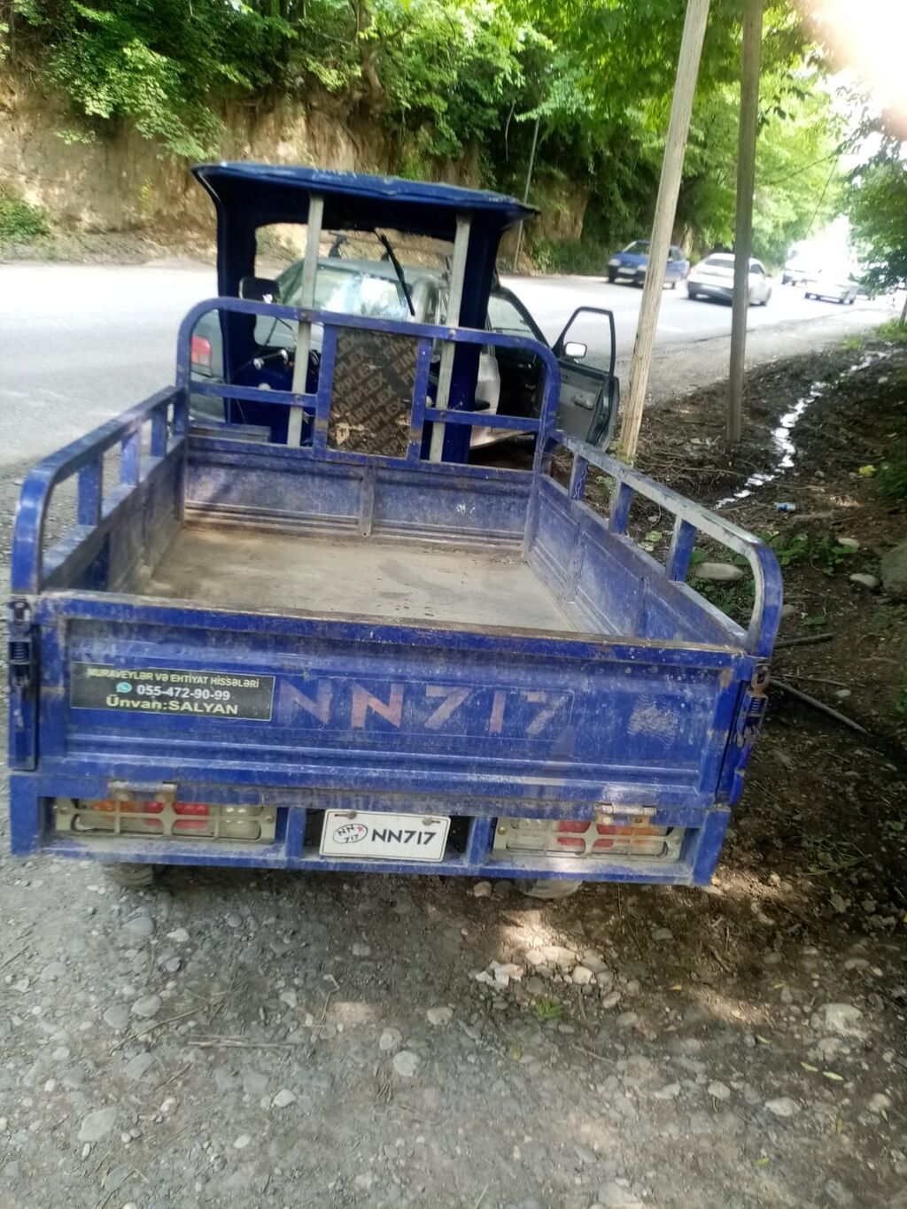 NN717 yük daşıyan üçtəkərli motosiklet - Rəng: mavi - Kuzov: qoruyucu — Motosikletlər, Quba (3)