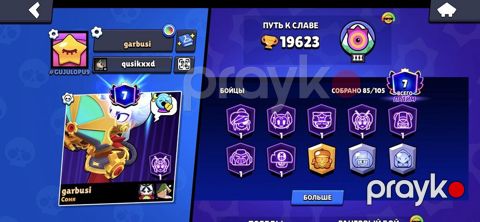 Brawl Stars oyunu üçün oyun hesabı - Kupa sayı: 19,623 - Çempionlar — Masazır
