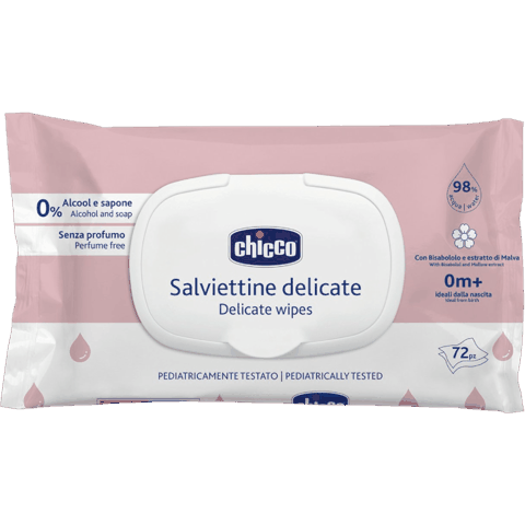 Nəm salfet Chicco Delicate 72 ədəd 8058664173778 — Bakı