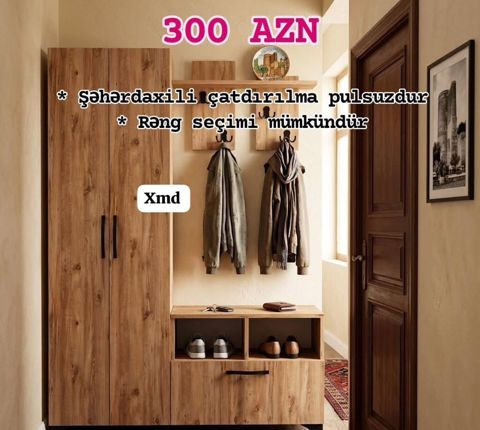 Dəhliz üçün çoxfunksiyalı mebel dəsti Komplekt: iki qapılı şkaf — Bakı