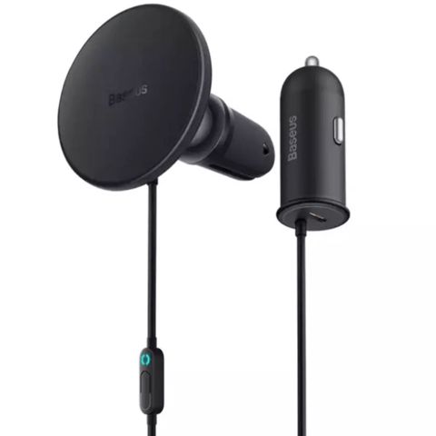 Avtomobil üçün adapter Baseus CW01 Magnetic Wireless Car Charger 40W (15W + Tpye-C 25W) Black / C40141000111-00 — Bakı